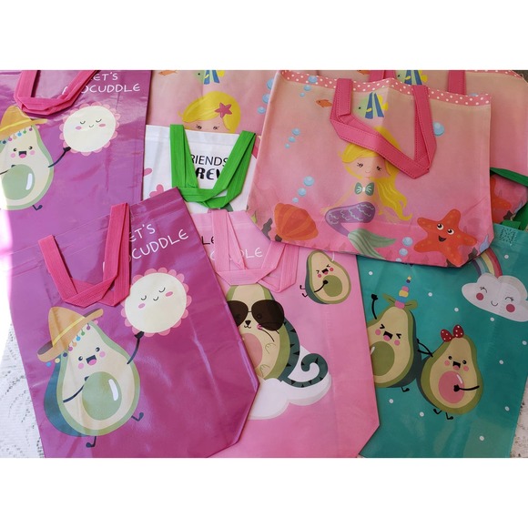 Tote/Reusable Bags Avocado&Mermaid Bundle Of 4 Pieces - Picture 3 of 6